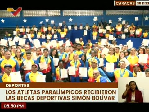 Atletas paralímpicos reciben certificado de las becas deportivas Simón Bolívar