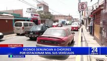 San Miguel: denuncian que vehículos mal estacionados impiden el libre tránsito