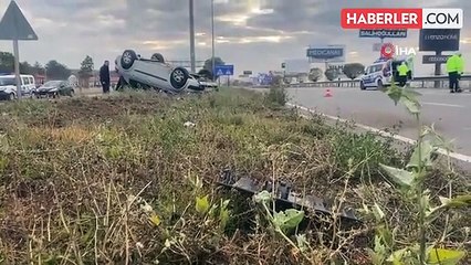 Sivas'ta trafik kazasında araç takla attı, evli çift yaralandı