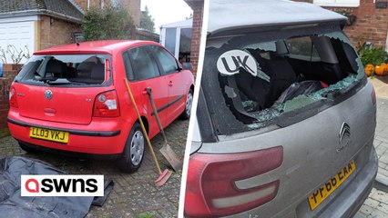 Ring doorbell captures moment a woman's vehicle is targeted after she showed support for refugees
