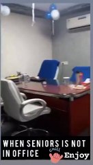 When Senior is not available at the office.