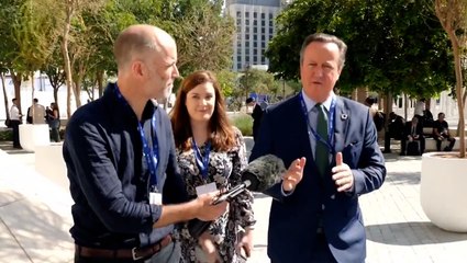 David Cameron defends Britain’s ‘unbelievably strong’ climate record at Cop28