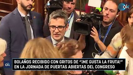 Bolaños recibido con gritos de "¡Me gusta la fruta!" en la jornada de puertas abiertas del Congreso