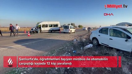 Öğretmenleri taşıyan minibüs ile otomobil çarpıştı! Yaralılar var