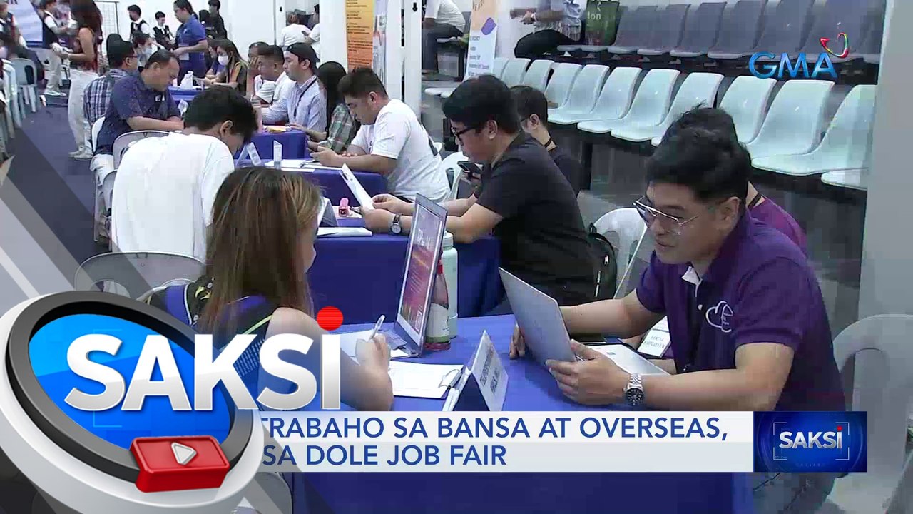 Mga trabaho sa bansa at overseas, alok sa DOLE job fair | Saksi