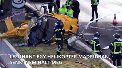 Autópályára zuhant egy helikopter Madridban, hárman megsérültek