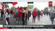 Manifestantes del Colegio de Bachilleres regresan al plantel 10 sobre Eje 1 Norte en CdMx