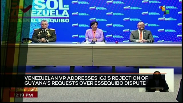 FTS 12:30 01-12: Venezuelan VP addresses ICJ’s rejection of Guyana’s request over Essequibo dispute