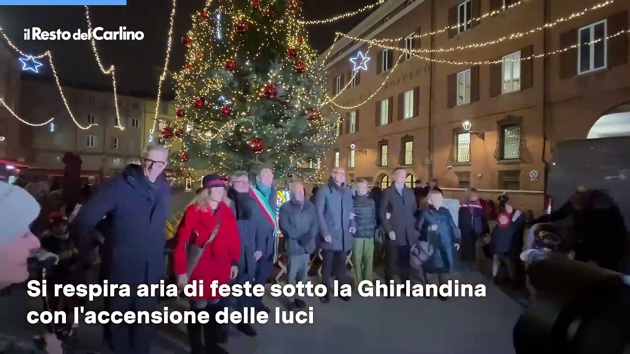Il video delle luminarie di Natale in centro a Modena