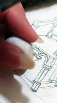 Artist Uses Cat's Tail To Brush Away Eraser Shavings