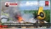 Caída de helicóptero de la CFE en Cuautla, Morelos, deja tres muertos