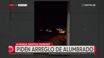Vecinos piden arreglo de alumbrado público en la avenida Santos Dumont