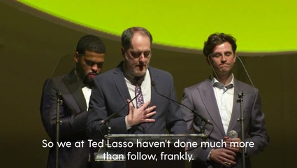 Ted Lasso stars accept award for show’s positive work on mental health