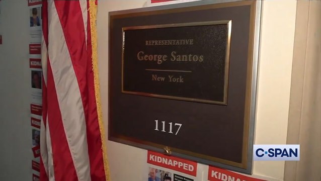 Watch: Capitol staff change locks on George Santos office door after expulsion