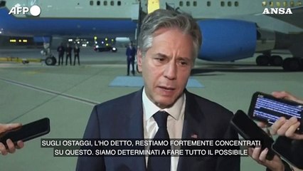 Blinken: "Siamo fortemente concentrati sulla liberazione degli ostaggi"