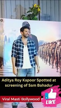 Aditya Roy Kapoor Spotted at screening of Sam Bahadur