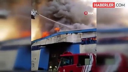 Maltepe'de kahve ve makineleri üretimi yapan imalathanede yangın