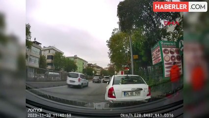 Bağcılar ve Beyoğlu'nda yaşanan kazalar araç içi kameralara yansıdı