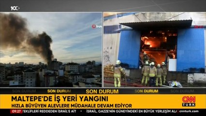 Maltepe'de iş yeri yangını!