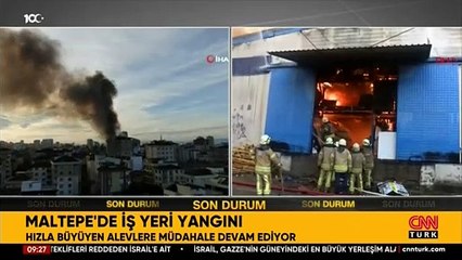 Maltepe'de iş yeri yangını!