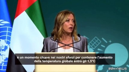 Cop 28, Meloni: obiettivi clima lontani, serve una svolta
