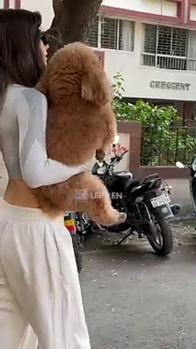 Sizzling Georgia Andriani Spotted In Bandra With Cute Pet Dog