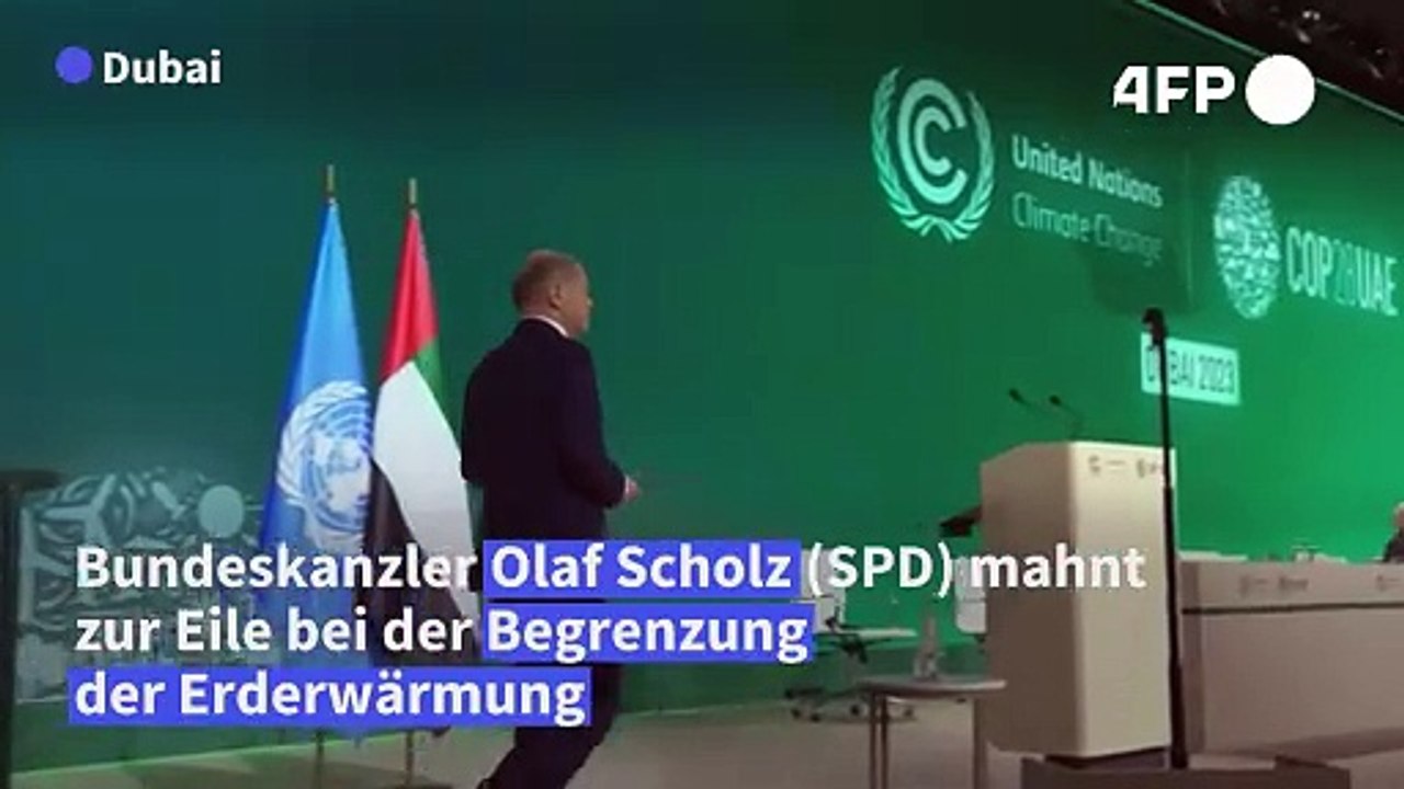 Scholz bei Klimakonferenz: Ausbau Erneuerbarer verdreifachen