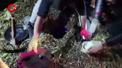 Şanlıurfa’da toprağa gömülü silahlar bulundu