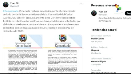 Venezuela rechaza categóricamente comunicado de Caricom