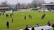 Horsham FC warm up ahead of their big FA Cup tie away at Sutton United