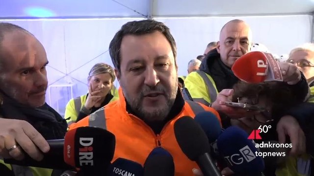 Autpstrade per l'Italia, Salvini in visita ai cantieri per l'ampliamento dell'A1 nel tratto Firenze sud-Incisa