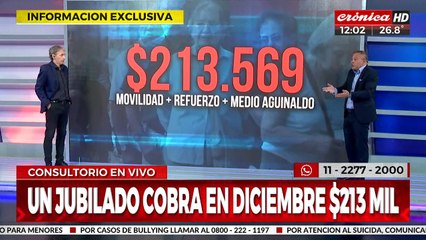 Un jubilado cobrará 213 mil pesos en diciembre.... ¿y después?