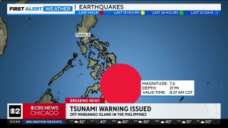 Tsunami Warning issued after 7.5 magnitude earthquake in the Philippines