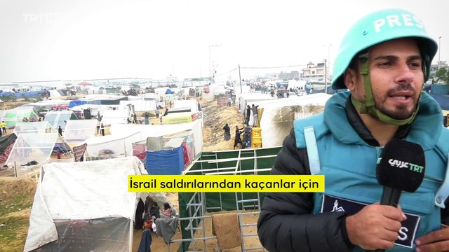 Gazzeliler derme çatma çadırlarda yaşama tutunmaya çalışıyor