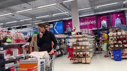 Christmas shopping crowds