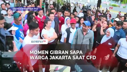 Momen Gibran Didampingi Istri, Sapa Warga Jakarta saat CFD di Thamrin