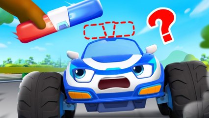 Where is My Siren？_ Police Cartoon _ Monster Truck _ Kids Songs _ BabyBus