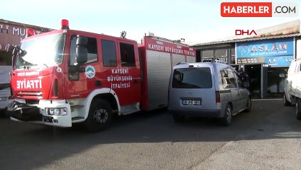 Kayseri'de çelik kapı üretimi yapan işletmede yangın çıktı