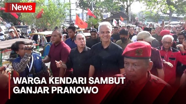 Kedatangan Ganjar Pranowo Disambut Meriah Ratusan Warga di Kendari