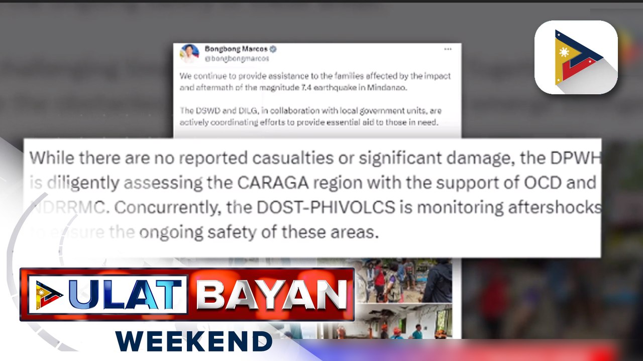 PBBM, tiniyak ang mabilis na pagtugon sa pangangailangan ng mga naapektuhan ng magnitude 7.4 lindol