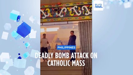 Download Video: Deadly bomb attack on catholic mass in the Philippines kills four and injures dozens