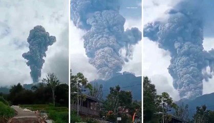 Videot näyttävät valtavan purkauksen Marapi-tulivuoressa Länsi-Sumatran maakunnassa Indonesiassa
