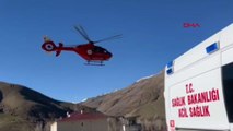 Van'da trafik kazası geçiren yaralı ambulans helikopterle hastaneye götürüldü