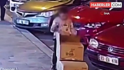 Boyu kadar ayakkabı kolisini çalıp kayıplara karıştı