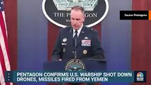 Yhdysvaltain sota-alus ja useita kauppalaivoja hyökättiin Punaisellamerellä Pentagonin mukaan