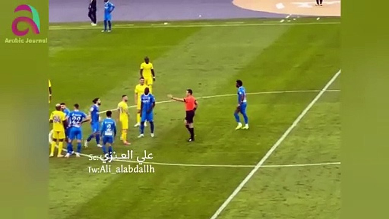 Watch the moment of Al-Jabal Ali Al-Bulaihi and Cristiano Ronaldo today in the Al-Hilal and Al-Nasr match in the Saudi League