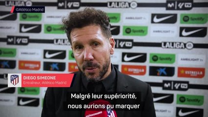15e j. - Simeone : “Barcelone mérite le résultat même si nous aurions pu marquer en 2ème période”
