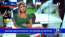 Asaltan casa de apuestas y billar en Chiclayo y vecinos queman la mototaxi de los ladrones