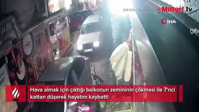 Hava almak için çıktığı balkon çöküp öldü! Feci olayın görüntüsü ortaya çıktı
