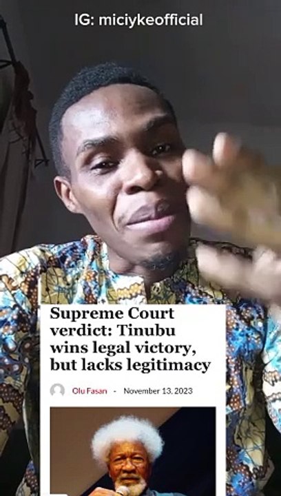 Uncle Professor Wole Soyinka said that baba Tinubu Lacks Legitimacy